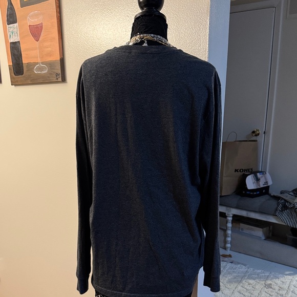 Jerzees large Men's gray/Black Long Sleeve Shirt - Picture 4 of 10